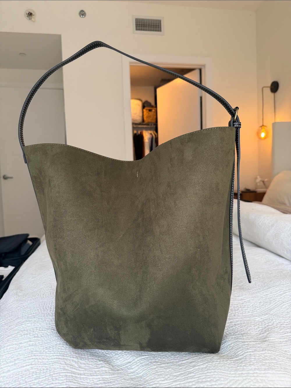 Gap Olive Green Suede Shoulder Bag